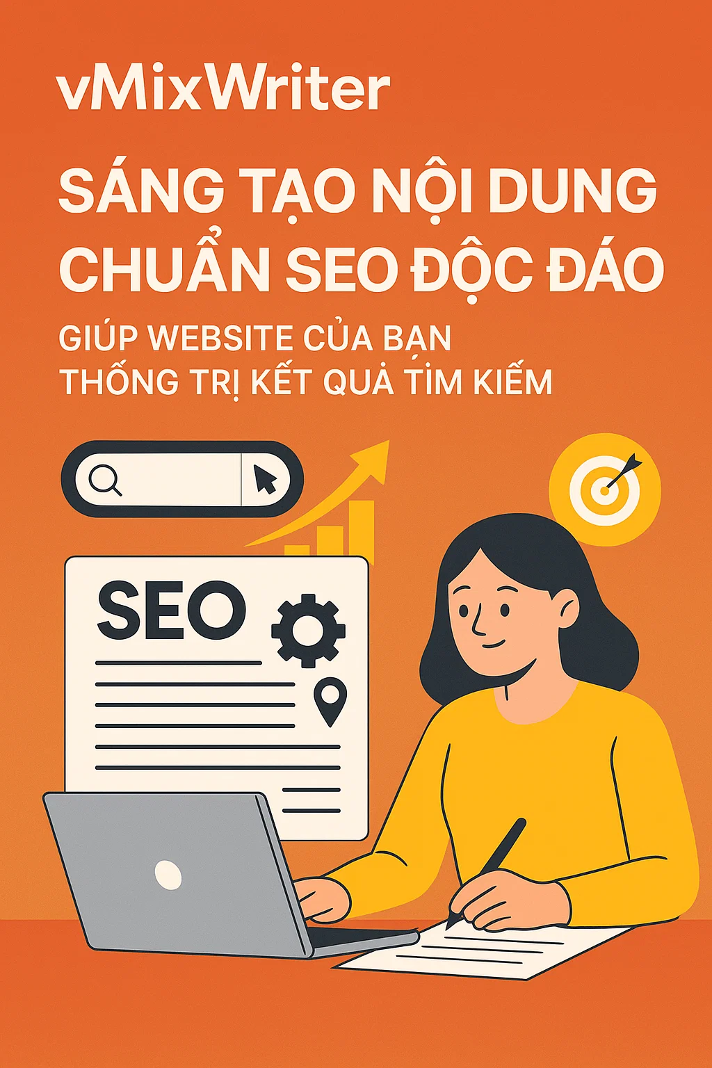 Minh họa dịch vụ viết content AI vMixWriter