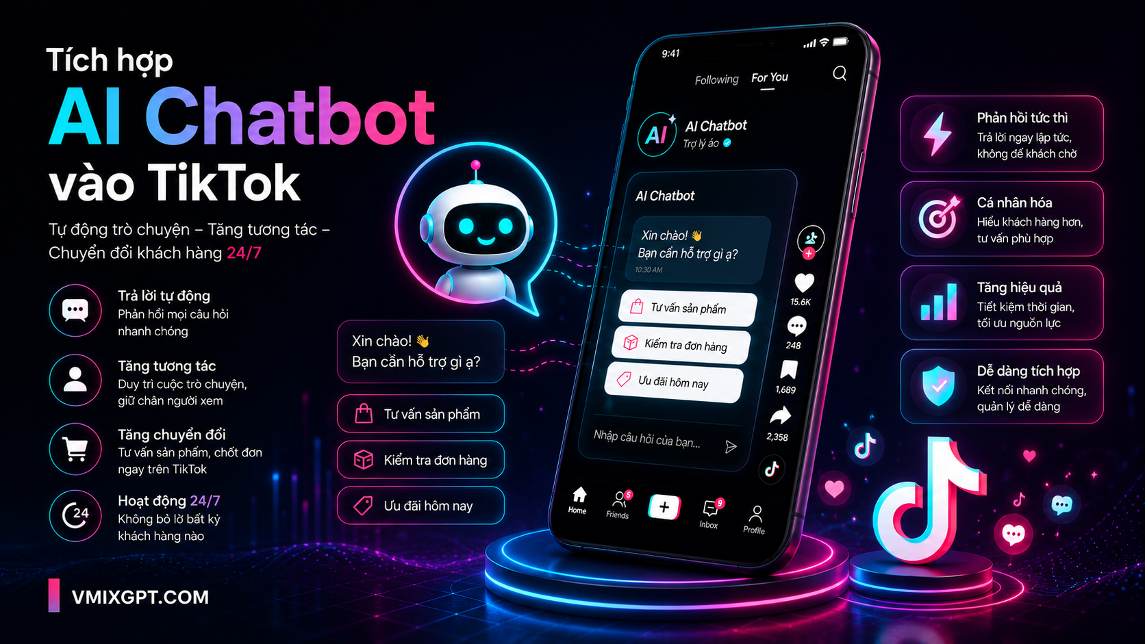 vmixchatbottiktok Tích hợp AI Chatbot vào Tiktok