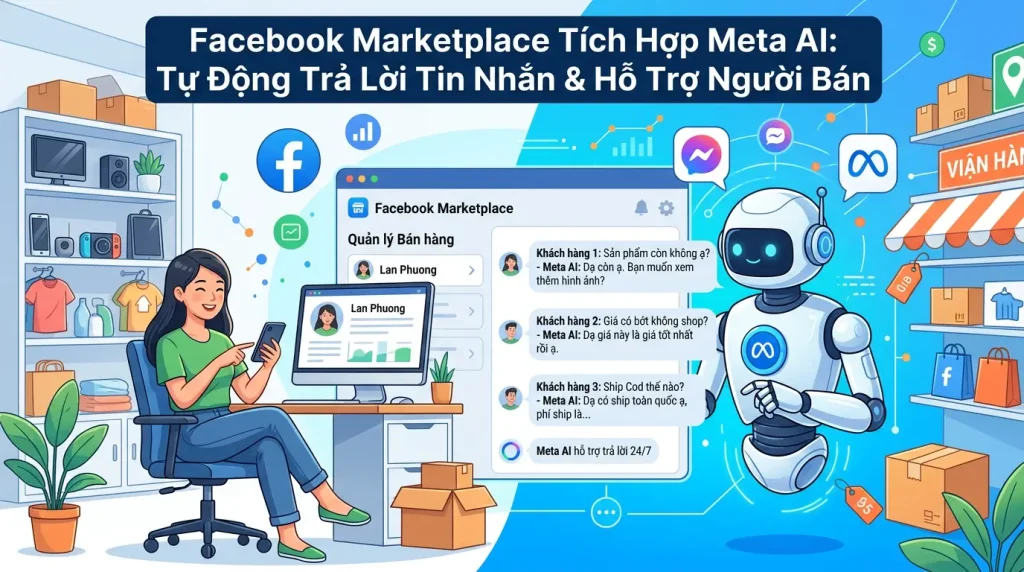 Facebook Marketplace tích hợp Meta AI giúp tự động trả lời tin nhắn và hỗ trợ người bán