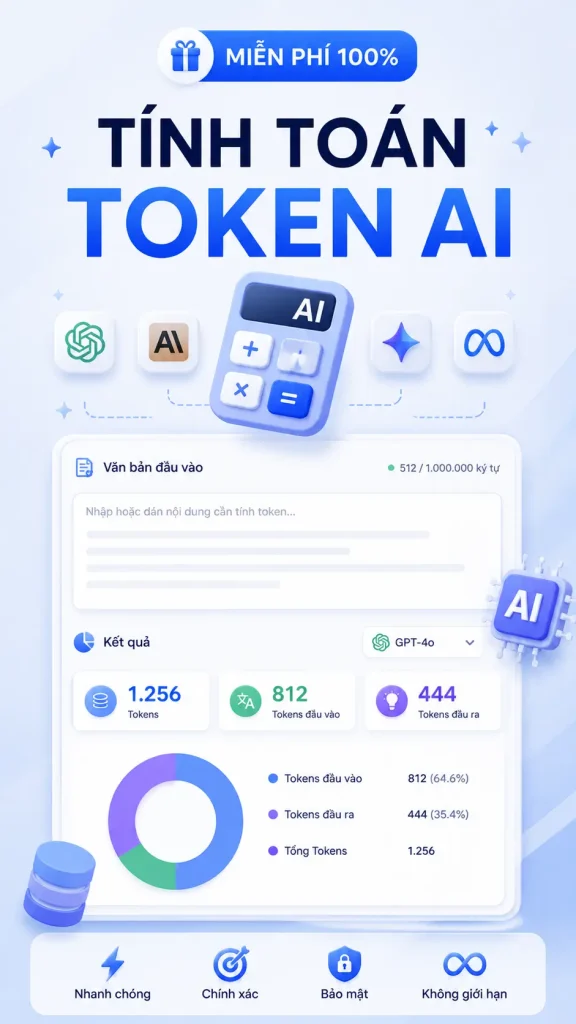 Ảnh minh họa c&ocirc;ng cụ Đếm Token AI